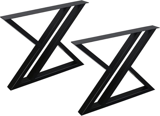 MBQQ Furniture Legs 28”Height 35”Wide Rustic Decory Double Support Triangle Table Legs,Heavy Duty Metal Desk Legs,Dining Table Legs,Industrial Modern, DIY Iron Bench Legs