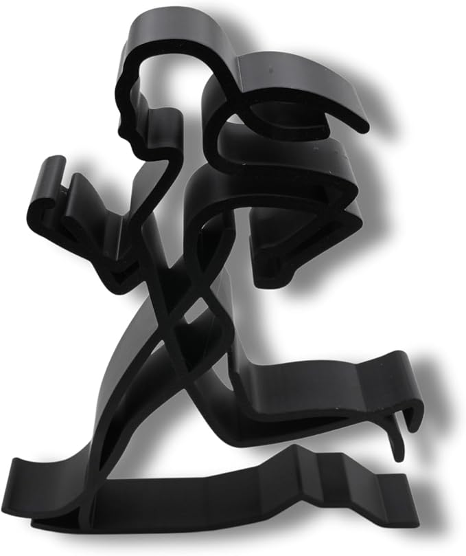 Runner Sculpture – Minimalist Running Figurine | Motivational Gift for Runners, Athletes & Fitness Lovers (Abstract Female Runner Matte Black)