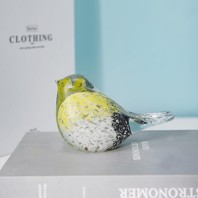 Glass Bird Decor Crystal Bird Sculpture Nature-Themed Home Accents Figurines Ornament Modern Art Living Room Shelves Tabletops