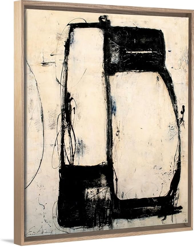 CANVAS ON DEMAND Lazy Dog White Float Framed Canvas Wall Art Print by Erin Ashley, Abstract, Home Decor, Modern Artwork, 16" x20in