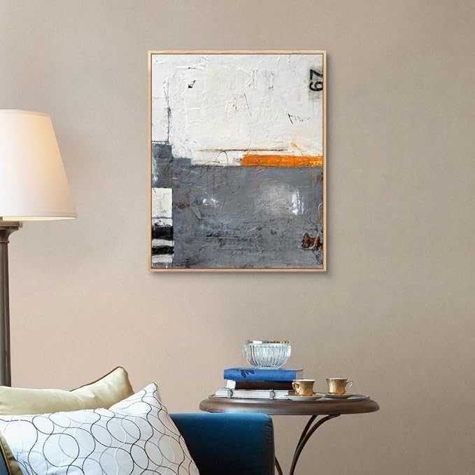 CANVAS ON DEMAND Toss Up White Float Framed Canvas Wall Art Print by Erin Ashley, Abstract, Contemporary, Home Decor, Modern Artwork, 24" x30in