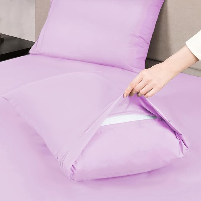 Mejoroom Twin Sheet Set - Hotel Collection Twin Sheets - Bedding Sheets & Pillowcases with Deep Pocket Fitted Sheet, Breathable, Wrinkle & Fade Resistant - 3 Piece(Lavender)