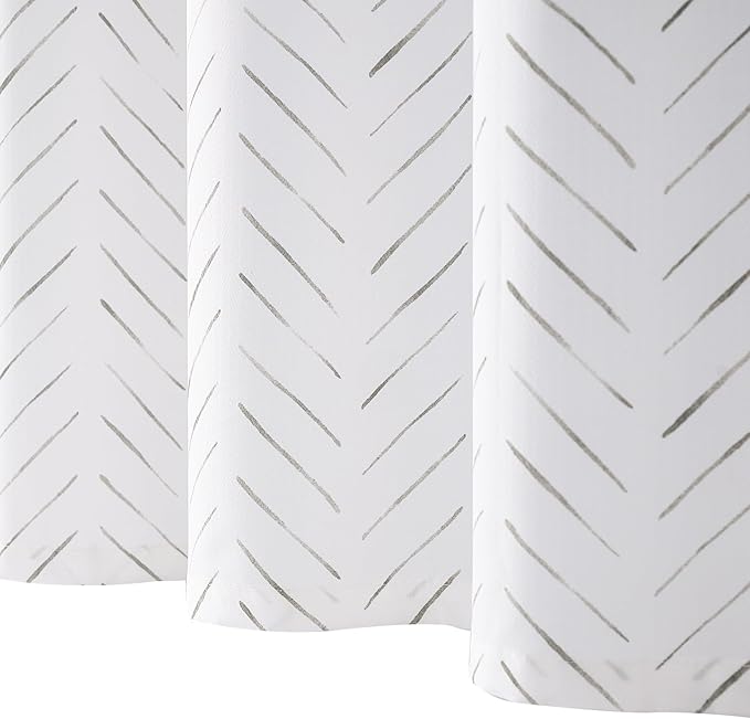jinchan Small Stall Taupe Grey and White Shower Curtain 48x72 Inches Inky Herringbone Chevron Zig Zag Waterproof Fabric Modern Farmhouse Shower Curtains for Bathroom with 8 Hooks