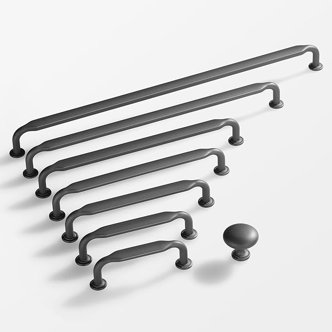 Lardmon 10 Pack Dark Gunmetal Gray Round Cabinet Knobs 1.2 Inch(30.5mm) Dia. Drawer Knobs Modern Single Hole Cabinet Pulls Solid Kitchen Knobs Cabinet Handles Heavy Duty Kitchen Hardware for Dresser
