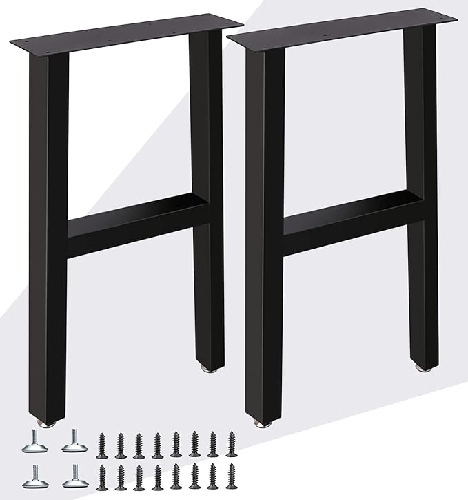 Metal Table Legs 28”Height 17.7”Wide Heavy Duty Desk Legs DIY Furniture Legs for Dining Table,Coffee Table,Office Desk