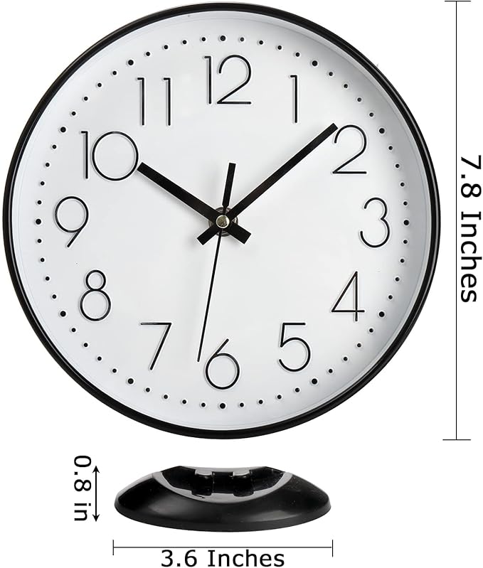 Coloch 2 Pack Table Clock on Stand, 8 Inch Vintage Silent Non-Ticking Wall Clock Decorative Battery Operated Quartz Analog Clocks for Desk, Table, Office, Study, Kitchen, Living Room, Bedroom, School