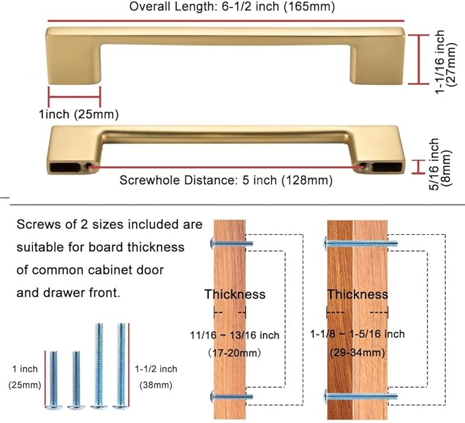 KOOFIZO 10 Pack 5 Inch Brushed Gold Kitchen Cabinet Pulls Gold Cabinet Handles Gold Cabinet Hardware for Kitchen Cabinets Drawer P01 Dresser Cupboard Bedroom Bathroom