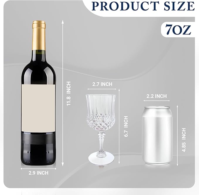 Plastic Wine Glasses, Plastic Goblets Vintage Style Cordial Drinking Glasses for Valentine’s Day, Wedding Reception, Grand Event Party Supplies (100, Transparent)