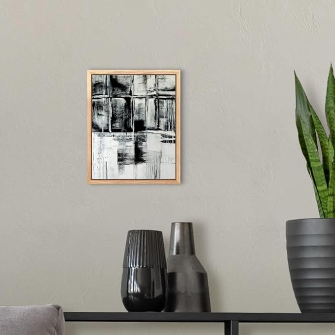 CANVAS ON DEMAND Looking Through Canvas Wall Art Print by Erin Ashley, Contemporary, Abstract, Modern, Home Decor, Black and White Artwork,8" x10in