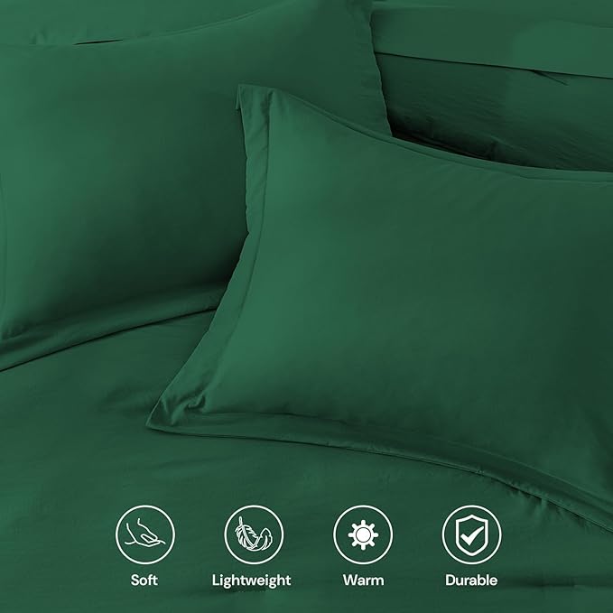 WRENSONGE Full Size Comforter Sets, 7 Pieces Emerald Green Bed in a Bag with Fitted Sheet, Flat Sheet, 2 Pillow Shams, 2 Pillowcases, Warm Bedding Sets for All Season