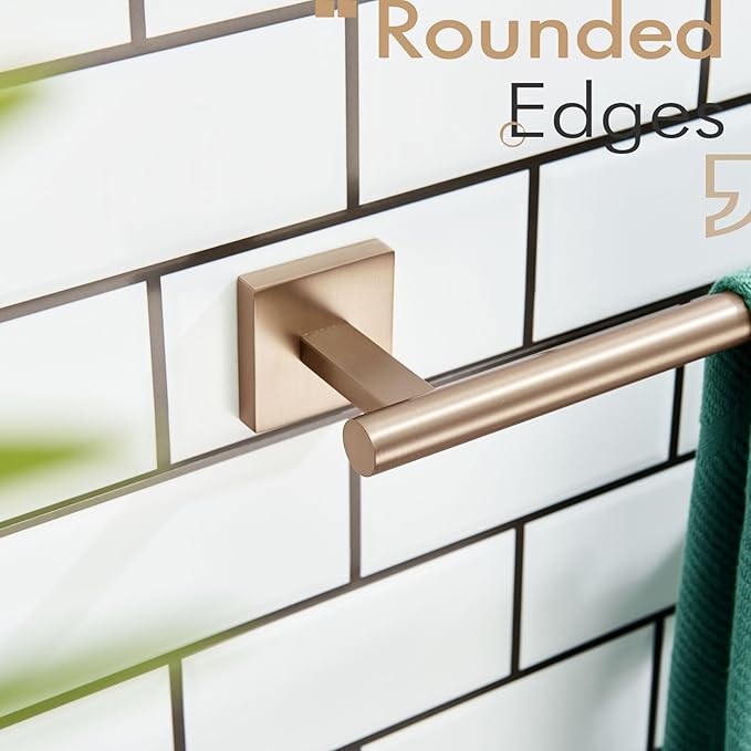 KOKOSIRI Bathroom Towel Bar Bath Towel Holders for Toilet Kitchen Cabinet Wall Mount 24 Inch Champagne Bronze Stainless Steel B4005CPG-L24