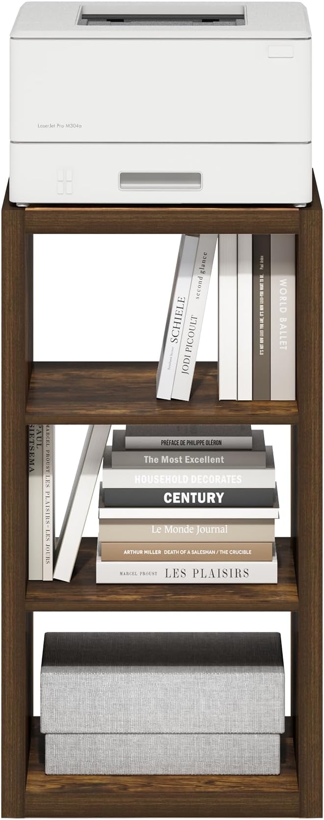 Furinno Cubicle Book Shelf, 3-Cube Bookshelf, Extra Thick Frame Horizontally & Vertically Reversible Bookcase with Open Back, 14.6" x 16" x 44", for Living Room, Bedroom, Home Office, Amber Pine