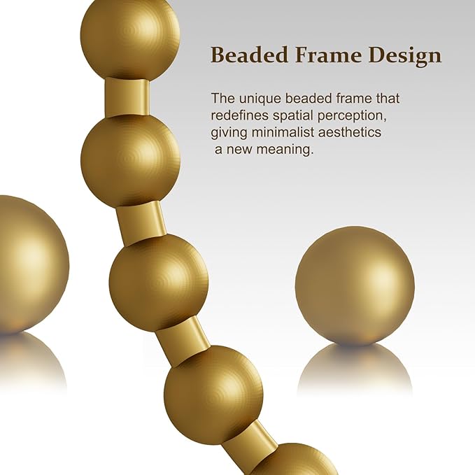 Easly Round Mirror for Wall, 32 Inch Gold Beaded Frame Decorative Vanity Mirror, Circle Bathroom Mirror with High-Definition Lense, Modern Wall Decor for Bathroom, Living Room, Bedroom, Entryway