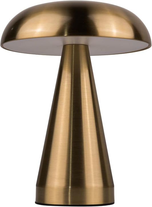 Craftmade - Marta 8.25 in. Brass Finish 1-Light Integrated LED, 2700/4500/6000K CCT 3-Way Touch Rechargeable Table Lamp with Shade