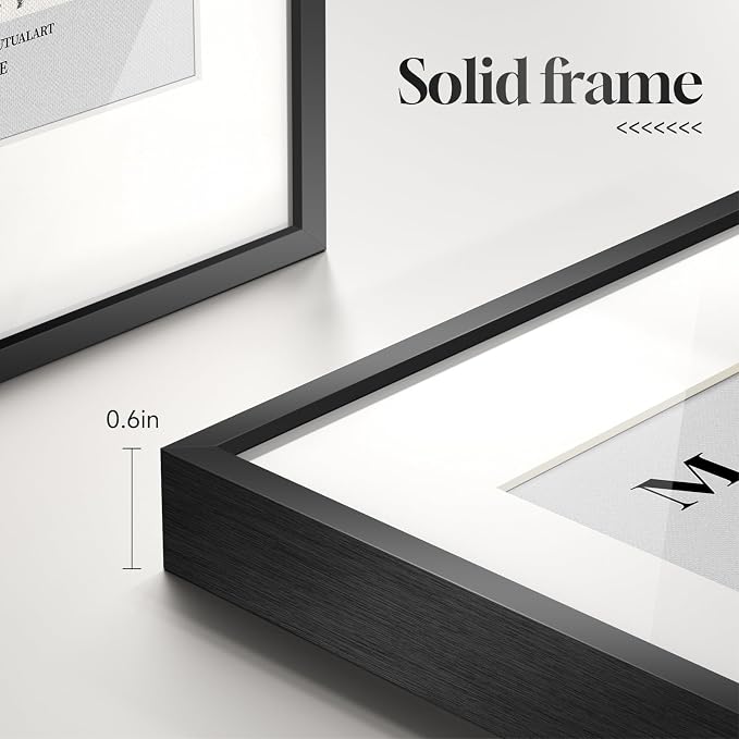 Framed Matisse Wall Art for Living Room, Set of 6 Modern Black and White Minimalist Botanical Body Line Prints for Walls, Abstract Aesthetic Pictures for Bedroom, Bathroom, Dining Room Decor, 11x14