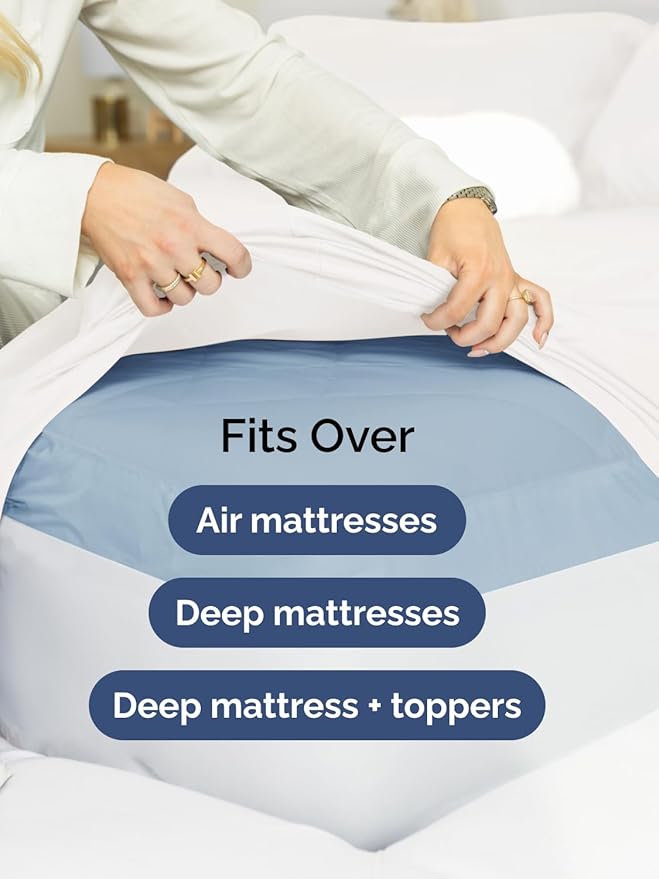 Extra Deep Queen Sheet Set - 6 Piece Breathable and Cooling Sheets - Hotel Luxury Bedding for Women, Men, Kids & Teens - Easy & Secure Fit - Soft and Wrinkle Free - Extra Deep Pockets - Antique White