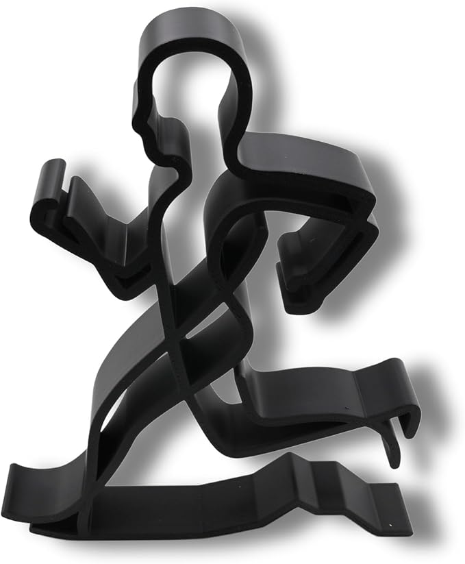 Runner Sculpture – Minimalist Running Figurine | Motivational Gift for Runners, Athletes & Fitness Lovers (Abstract Male Runner Matte Black)
