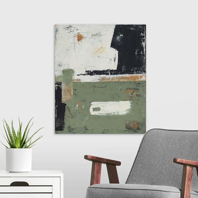 CANVAS ON DEMAND Sage of Innocence White Float Framed Canvas Wall Art Print by Erin Ashley, Abstract, Contemporary, Home Decor, Modern Artwork, 20" x24in
