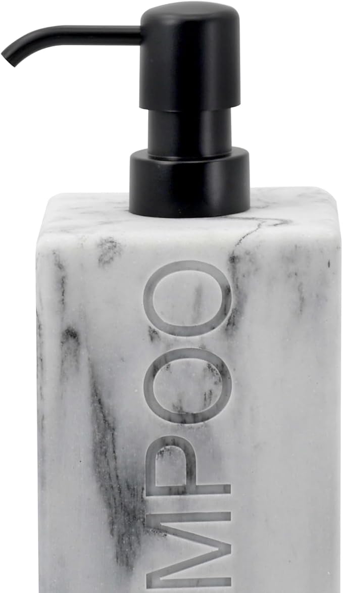 Rectangular Resin Dispenser Premium Bathroom Shampoo Conditioner Body Wash Bottle Modern Refillable Pump Design