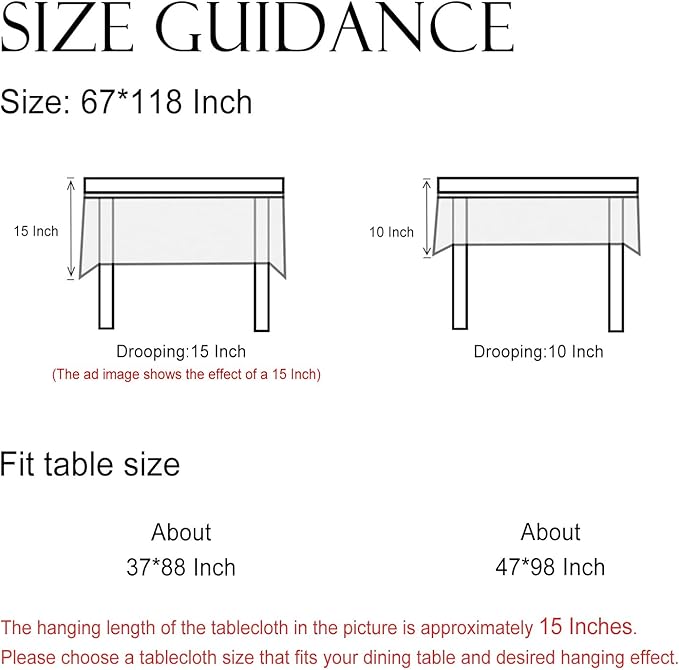 ISAENNE Designer White Linen Extra Long Tablecloth Rectangle,Chinoiserie Floral Elegant Indoor Table Cloth,Fall Stain Proof Decor Tablecloths for Dining Thanksgiving Kitchen,67"*118"-Mosella F