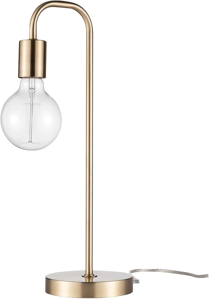 Globe Electric 67433 Holden 18" Table Lamp, Matte Brass, Modern, Night Stand, Bedroom Décor, Living Room, Bedside Light