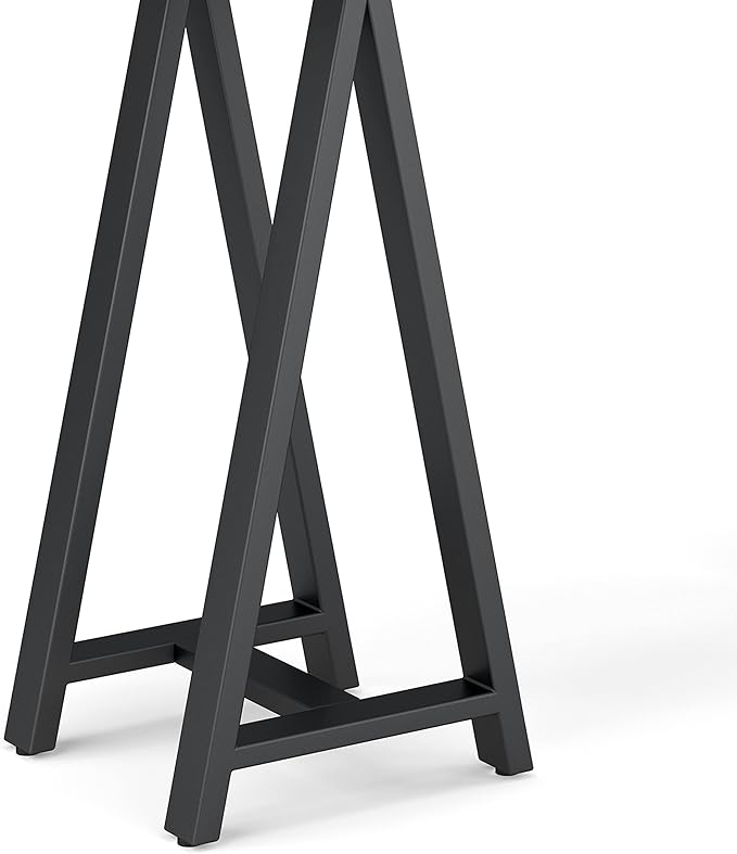 SIMPLIHOME Sawhorse SOLID WOOD and Metal 50 inch Wide Modern Industrial SOLID WALNUT WOOD and Metal Console Sofa Table in Walnut for the Living room Entryway and Bedroom