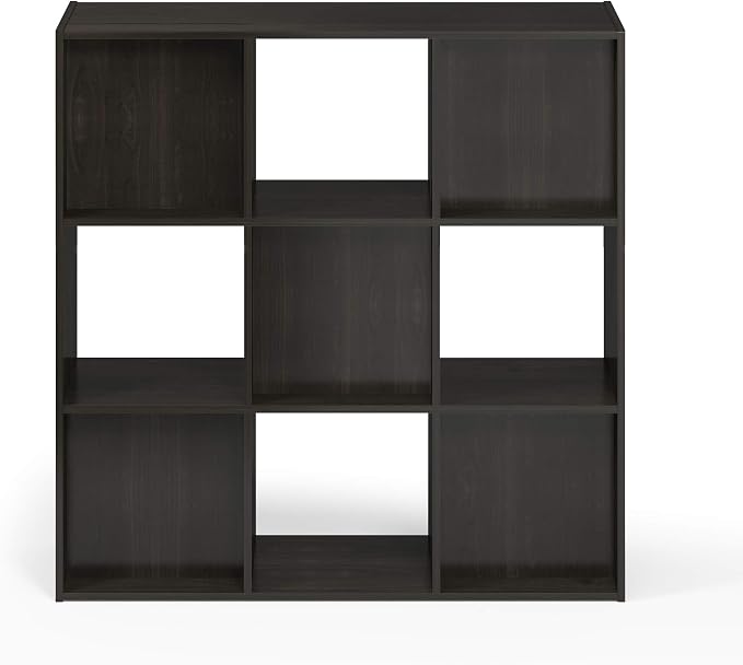 Furinno Pelli Cubic Storage Cabinet, 3x3, Espresso