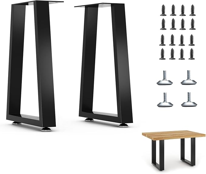 16” Furniture Legs,16”Trapezoid Bench Legs Heavy Duty Furniture Legs,Coffee Table Legs DIY Desk Legs,16”Height 10.6”Wide