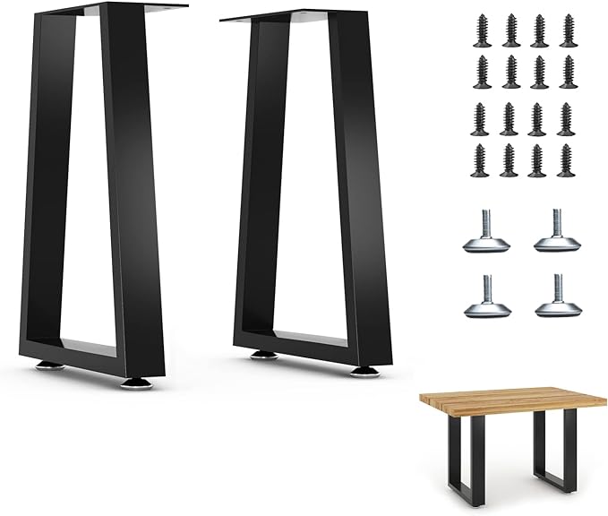 16” Furniture Legs,16”Trapezoid Bench Legs Heavy Duty Furniture Legs,Coffee Table Legs DIY Desk Legs,16”Height 10.6”Wide
