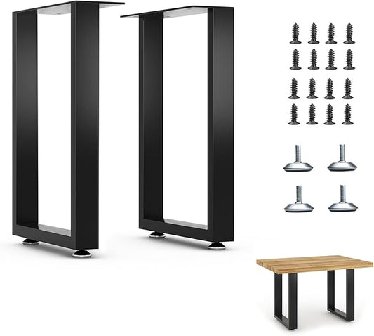 16” Bench Legs,Metal Table Legs Heavy Duty Furniture Legs 16",Coffee Table Legs Side Table Legs,16”Height 11”Wide,Set of 2