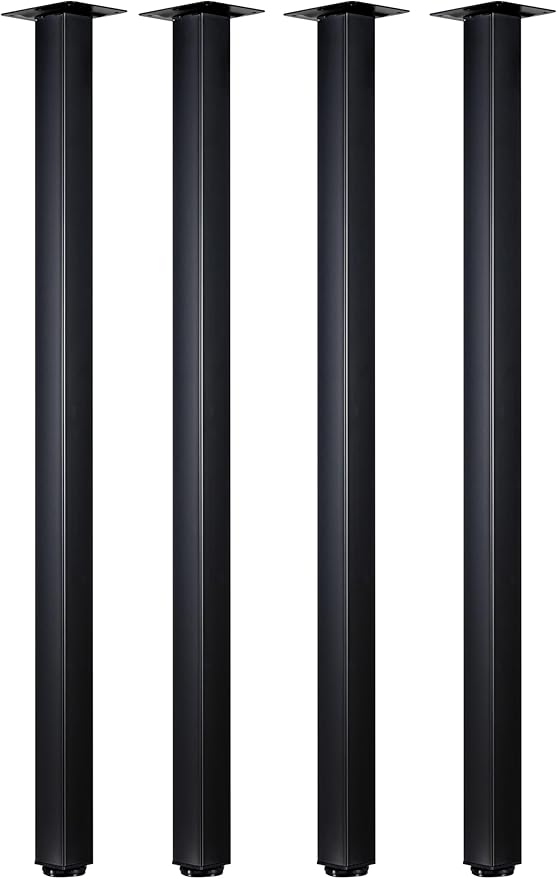 WUHUANGKAKA 40" Square Office Table Furniture Leg,Adjustable Metal Furniture Legs,DIY Workbench,Casual Dining Table Coffee Table Legs ect, with Floor Protectors(Set of 4)