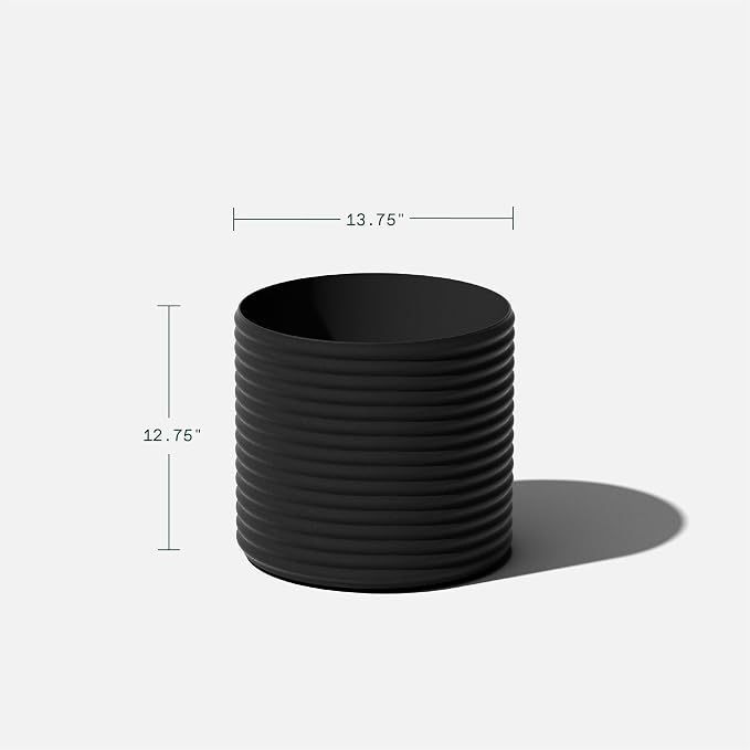 Veradek Mod Series 13" Short Planter for Patio & Backyard | Durable Plastic-Stone Material | Modern Décor for Plants & Flowers