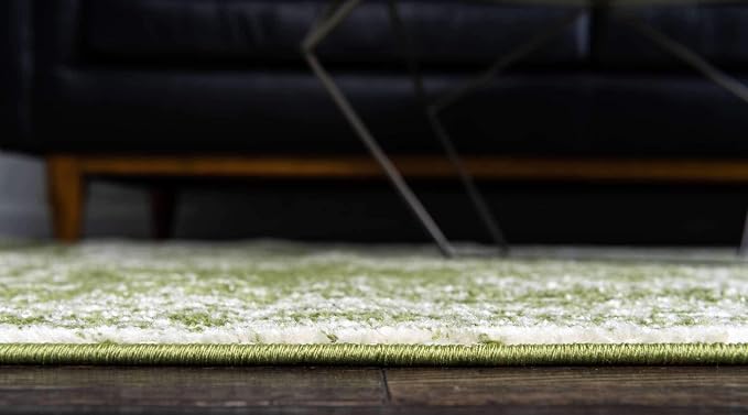 Unique Loom Bromley Collection Area Rug - Wells (5' 1" Round Green/Ivory)