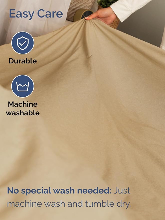 Extra Deep Full Sheet Set - 6 Piece Breathable and Cooling Sheets - Hotel Luxury Bedding for Women, Men, Kids & Teens - Easy & Secure Fit - Soft and Wrinkle Free - Extra Deep Pockets - Heathered Tan