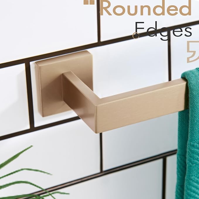 KOKOSIRI 16-Inch Towel Bar for Bathroom Wall Kitchen Towels Holder Wall Mount SUS304 Stainless Steel Towel Rack, Champagne Bronze B4003CPG-L16