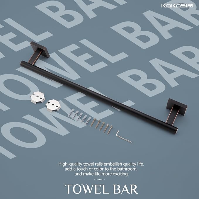 KOKOSIRI Towel Bar Bathroom Towel Holder for Bath Kitchen Cabinet Towel Rails 20 Inch Oil Rubbed Bronze Stainless Steel B4005ORB-L20