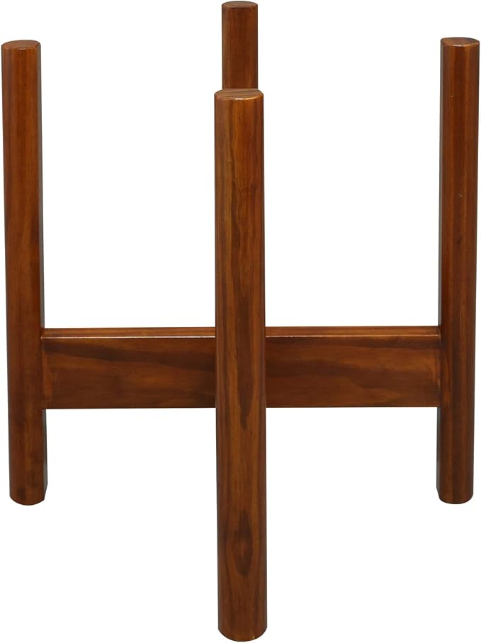 Casual Home Mid-Century Modern, Fit Up to 12", Pot NOT Included Wood Plant Display Stand, Antique Mahogany