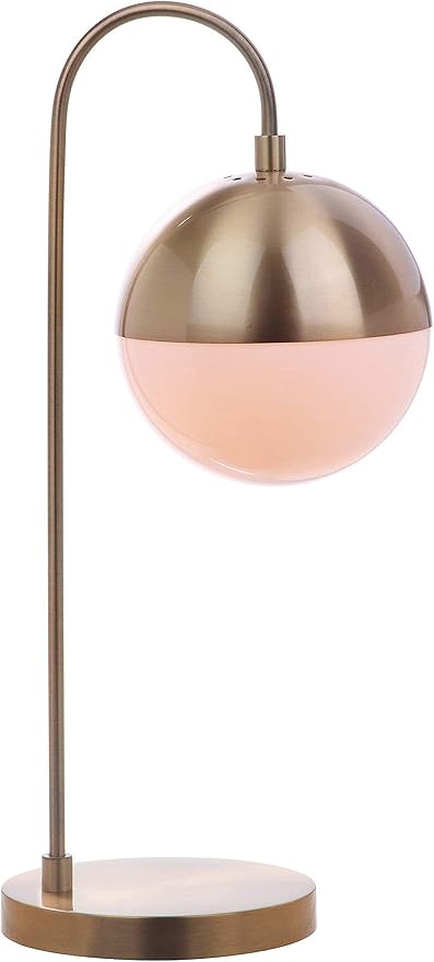 SAFAVIEH Lighting Collection Cappi Modern Brass Gold Orb 21-inch Bedroom Living Room Home Office Desk Dorm Study Nightstand Task Table Lamp (LED Bulb Included)