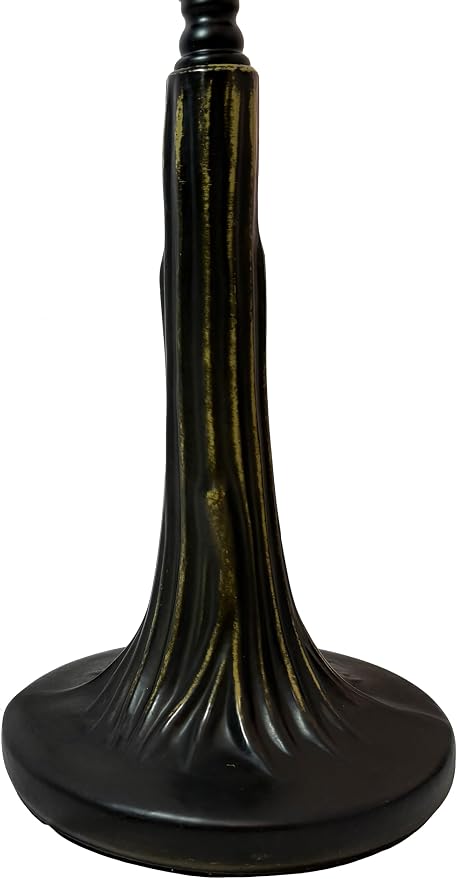 Rainbow Art Glass Tree Trunk Metal Lamp Base, Dark Bronze Finish with Gold Highlights, Nicely Weighted, 17.5" Tall