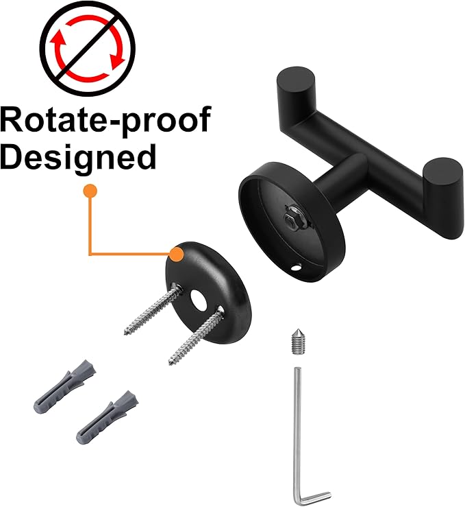Towel Hooks for Bathrooms,Matte Black Towel Hook for Kitchen Bathroom,SUS304 Stainless Steel Coat Hook,Heavy Duty Double Towels Holder Hooks for Hanging Towels,Coats,sponges,Clothes,Wall Mount,2 Pack