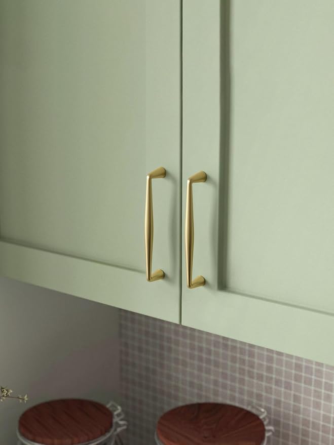Brushed Gold Zinc Alloy Cabinet pulls - 5"(128mm) Hole Center Classic Vintage Drawer Handles,Kitchen Cupboard Bathroom Dresser Cabinet Hardware (2, Brushed Gold, 5"(128mm) Hole Centers)