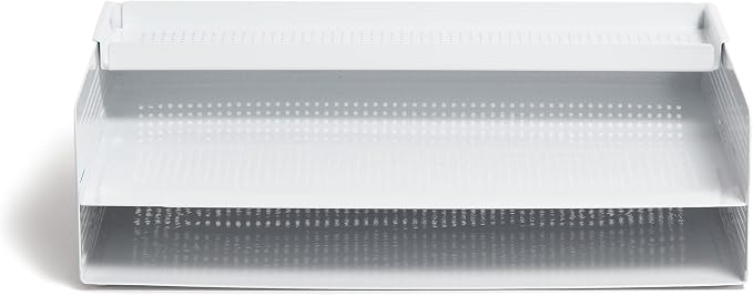 U Brands Modern Perforated Paper Tray, Office Supplies, Metal, White, 1 Count