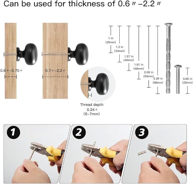 YAGU 10 Pack Gunmetal Grey Kitchen Drawer Knobs 1.1 inch Solid Round Dark Gray Cabinet pulls Zinc Alloy Furniture Black Nickel Hardware for Dresser Cupboard Closet Wardrobe