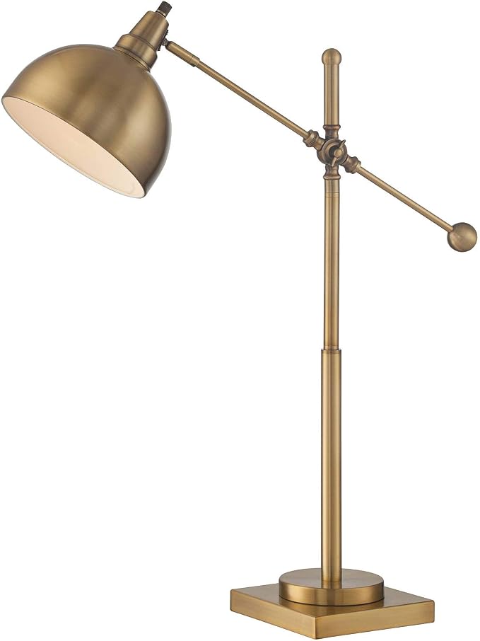 Lite Source Metal Table LAMP, Brushed Brass, E27 CFL 23W LS-22604