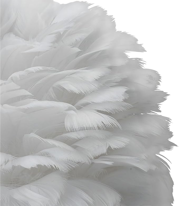 Fandian Feather Table Lamp White with LED Bulb Plug in Feather Night Lights Bedside Lamps for Mother Girlfriend Home Girl Room Wedding Decoration