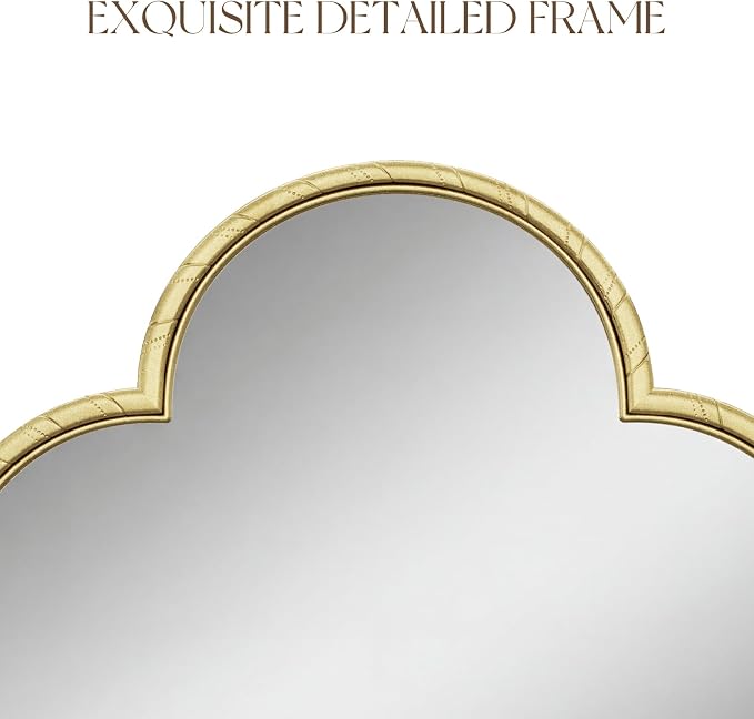 Uniclinens Gold Decorative Mirror 31.5" - Large Wall Mirror Decor with Metal Frame, Ideal for Entryway, Fireplace, Living Room, Hallway, Bathroom