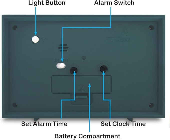 Analog Alarm Clock, 6 inch Silent Non Ticking Small Clock with Night Light, Battery Operated Simply Design for Bedroom, Bedside, Living Room, Room Decor, Desk, Table (Green)