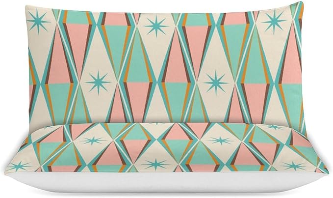 Mid Century Duvet Cover Sets Modern Mid Century Retro Grid Printed Lightweight Soft Quilt Cover Geometric Minimalist Abstract Soft Microfiber 3 Piece (1 Duvet Cover 90x102in + 2 Pillow Sham 20x30in)