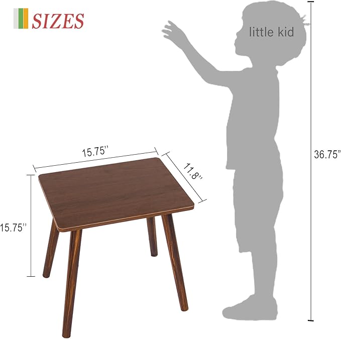 Small Side Table, Mid Century Modern End Tables Living Room, Wood Accent Bed Side Table with Solid Wood for Bedroom, Office, Small Spaces, Walnut Brown