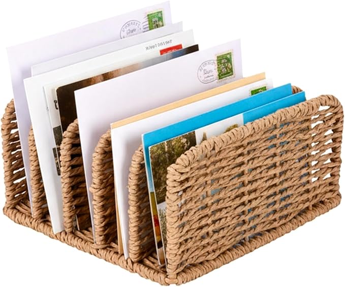 Desk Mail Organizer Large Capacity Mail Holder with 5-Slot, Letter Sorter File Holder, Letter Tray Office Envelope Organizer for Mails, Bill, Document, Notebook